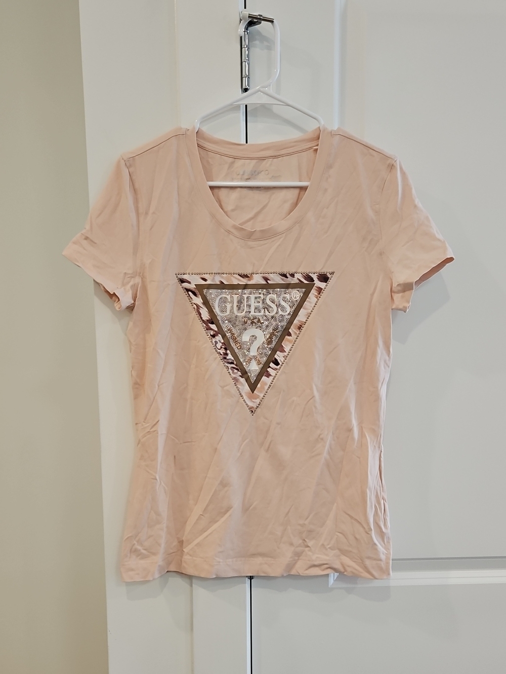 Guess Pale Pink Short-Sleeve Logo Tee